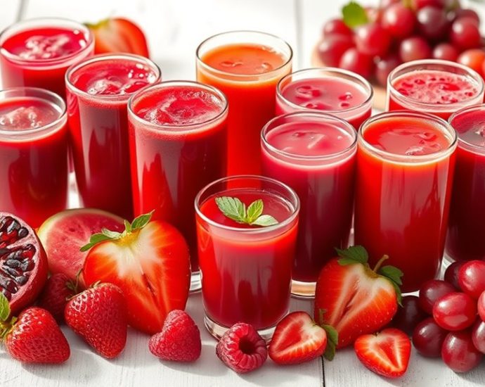 delicious red fruit juices