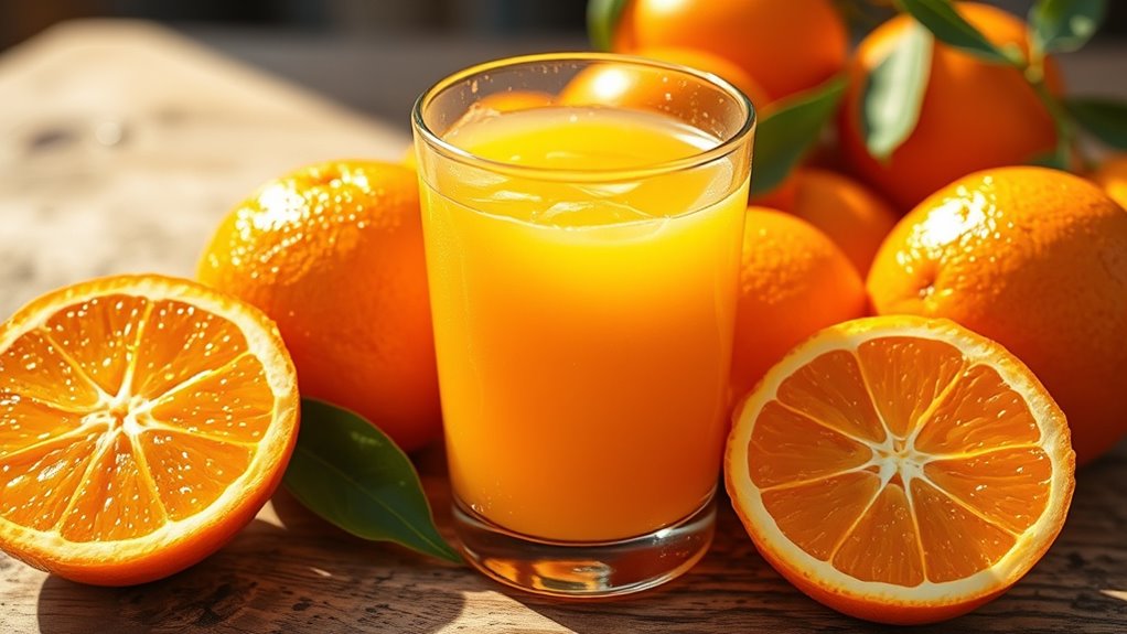 fresh pure orange juice