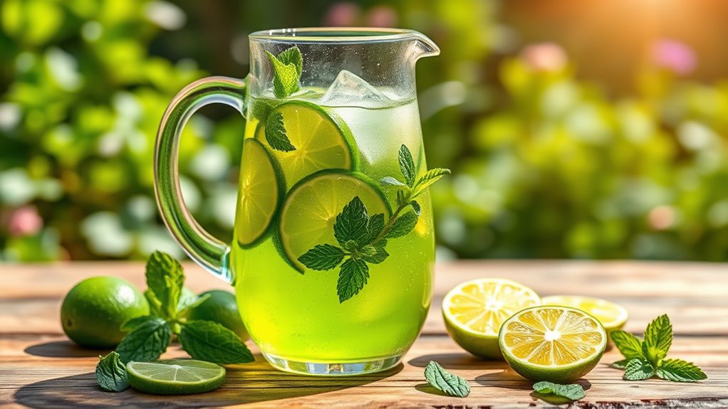 invigorating herbal limeade beverage
