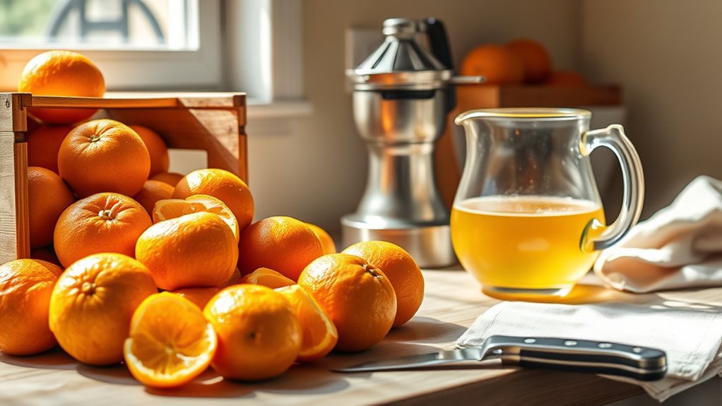 select ripe juicy oranges
